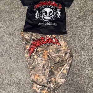 Unshakable Graphic Tee and Camo Pants Set